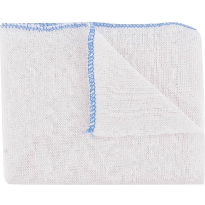 Image of Cotswold White Cotton Dishcloths Blue Trim, Pack of 10