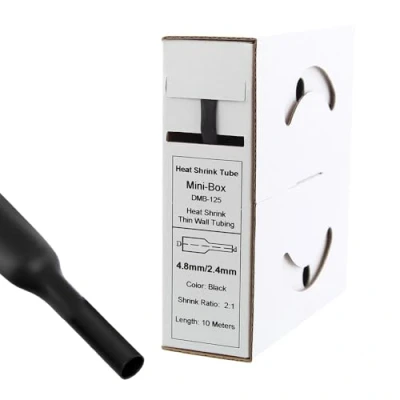 Image of Offgridtec 10 m Heat Shrink Tube 4.8 mm &gt; 2.4 Black Dispenser Box Workshop Car