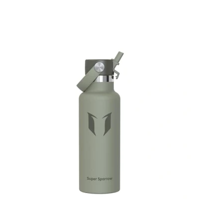 Image of Super Sparrow Water Bottle Stainless Steel Metal 500ml Insulated Bottles with Straw Lid BPA Free Kids Flask for Gym, Travel, Sports