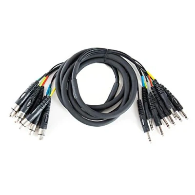 Image of Adam Hall 3 Star Series 3m 8x XLR Female to 6.3mm Jack Stereo Multicore Cable Red