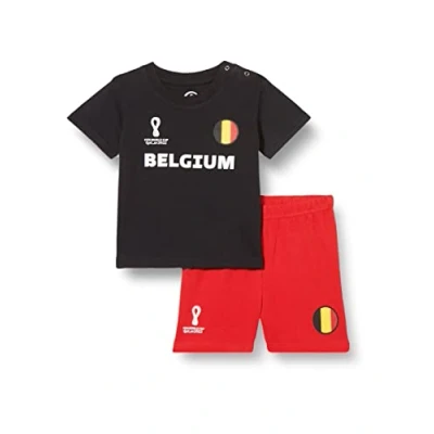 Image of Belgium, Official Fifa 2022 Tee &amp; Short Set Away Country Shorts Set, Children&#039;s Large, Age 4