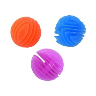 Image of Playlearn UV Flexi Rubber Balls 3 Pack, Sensory/Fidget Tactile Toy, Glow in Light, Durable, Visual Sensory Fun 9cm Diameter