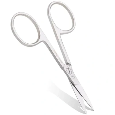 Image of Fine Lines Thin Nail Scissors Stainless Steel STRAIGHT Scissor for Women &amp; Men Silver Manicure Nails, Cuticle Hair Trimming Suitable Manicure, Pedicure, Beard Grooming