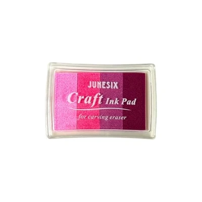 Image of INCAUCA Rainbow Fingerprint Ink Pad, Washable Stamp Pads for Rubber Stamps, Multicolor Craft Pigment Stamping Paper Wood Scrapbook Art Card Making, Gradient Pink