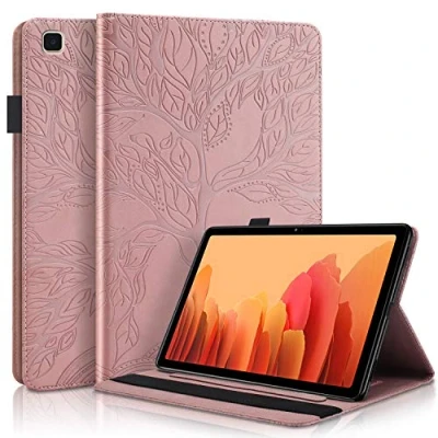 Image of Succtop Case for Galaxy Tab A7 10.4&quot; 2020, Folio Flip PU Leather Cover Pen Holder Standing Wallet Protective Tablet Samsung T500/T505/T507, Rose Gold