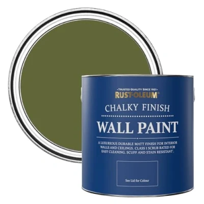 Image of Rust Oleum Green Matt Emulsion Wall Paint Jasper 2.5L
