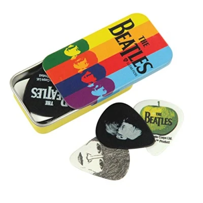 Image of D&#039;Addario Beatles Guitar Picks The Collectable Stripes Collectible Tin/Picks
