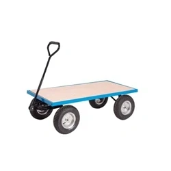 Image of General Purpose Truck; Plywood Base with Pneumatic Wheels; Blue/Veneer