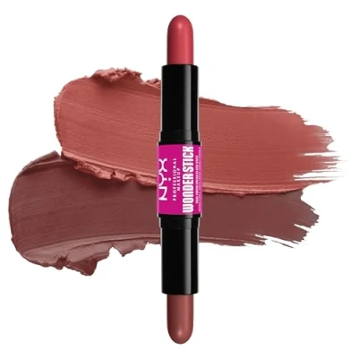 Image of NYX Professional Makeup Blush, With Hyaluronic Acid, Hydrates, Blendable Texture, Vegan, Wonder Stick, Coral + Deep Peach