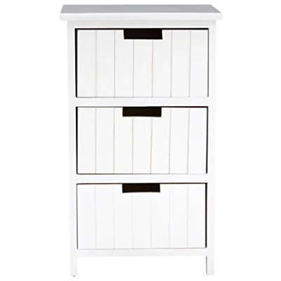 Image of Premier Housewares England 3 Drawer Chest, Wood White