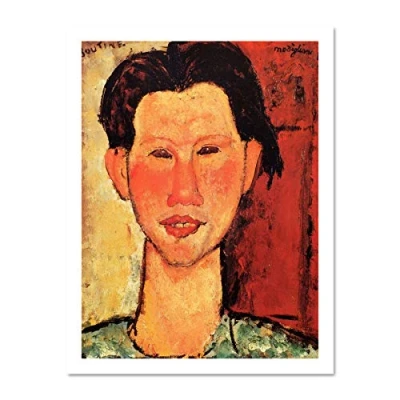 Image of Wee Blue Coo Amedeo Modigliani Portrait Of Chaiim Soutine Old Large Framed Art Print Poster Wall Decor 18x24 inch