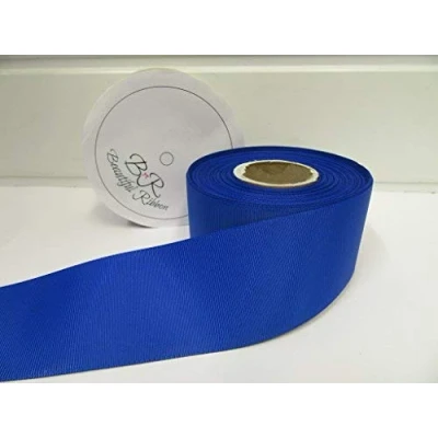Image of Beautiful Ribbon 2 metres of 50mm Grosgrain Ribbed Royal Dark Blue Double Sided 50 mm 5cm 2&quot; Inch