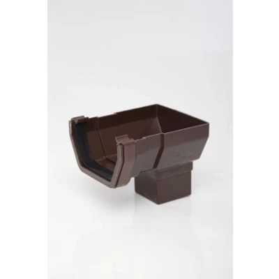 Image of POLYPIPE RS206 Brown Stop end Outlet for 112 x 65mm Square guttering System