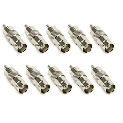 Image of BW 10 x BNC Female to RCA Phono Male Plug Adapter CCTV Composite Video
