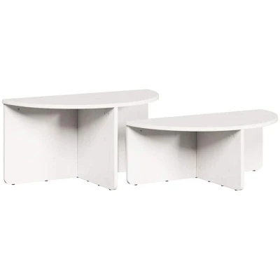 Image of Coffee Table 2 pcs White Solid pine wood Vidaxl