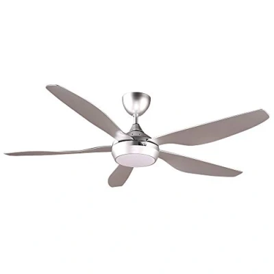 Image of reiga Modern Ceiling Fan with Dimmable LED Lighting, 137cm Smart Silver Remote Control for Living room, Kitchen, Bedroom