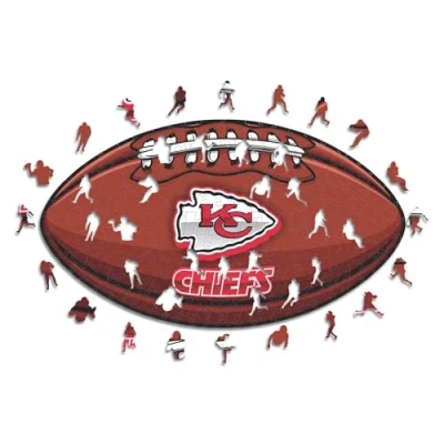 Image of Iconic Puzzles, Kansas City Chiefs Crest, 100% eco sustainable wooden puzzle with official license , size L, 500 pieces