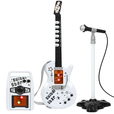 Image of Kids Electric Rock Star Guitar &amp; Microphone Karaoke Set Amplifier Musical Toy
