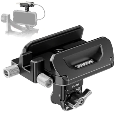 Image of Neewer SSD Holder 40 65mm Quick Release Bracket Mount with Cable Clamp Compatible SmallRig Phone Cage for 16 Pro Max 15 Samsung S24 Ultra T9 T7 T5 SanDisk, PA065