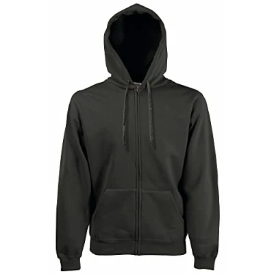 Image of Fruit of the Loom Men&#039;s Zip Front Premium Hooded Sweat Jacket, Heather Grey, X Large