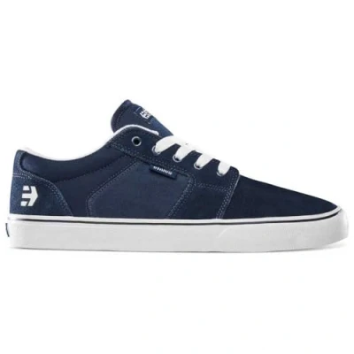 Image of Etnies Barge Unisex Trainers, Men&#039;s, Size: 8, Navy/white/blue Leather and textile