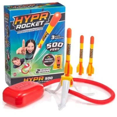 Image of WOW! STUFF HYPR Rocket 500, The Highest Flying Stamp to Launch Rocket, Fly up 500 ft, 3 Rockets, Outdoor Garden or Backyard, Toys and Gift for Kids, Families, Boys Girls