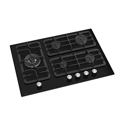 Image of Ferre SL135 70cm Built in Gas Hob 5 Burners Black Glass Body