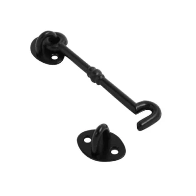 Image of Vibe Cabin Hook Twisted 150mm on Black Gate Latch, Door Hook, and Eye Garden Catch, Latches for Internal External Doors