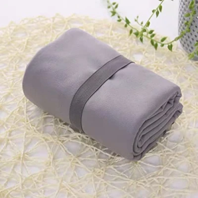 Image of Microfibre Towel EXTRA LARGE Microfiber Yoga Mat Beach for Gym, Fitness, Swimming, Sports, Travel, Camping, Hiking, Beach, Yoga, Pilates, Bath (Grey, 180X100CM)