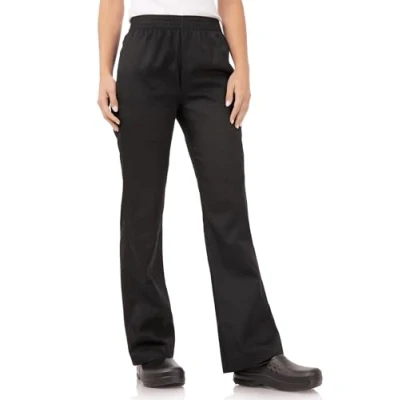 Image of Chef Works Womens Basic Baggy Chefs Trousers, Black, XL / X Large Extra Large, Waist Size: 42 44 inch 107 112 cm, Polycotton, Pants, B223