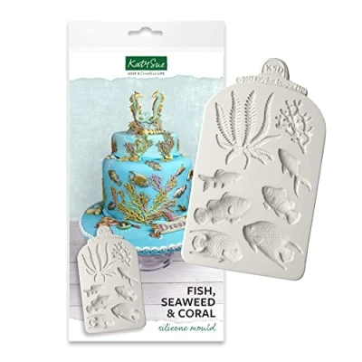 Image of Katy Sue &#039;Fish, Seaweed &amp; Coral&#039; Silicone Mould for Cake Decorating Crafts