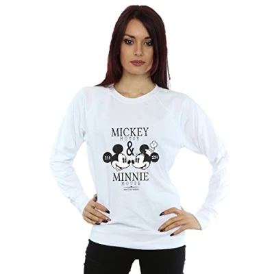 Image of Disney Women&#039;s Mickey and Minnie Mouse Mousecrush Mondays Sweatshirt White Large