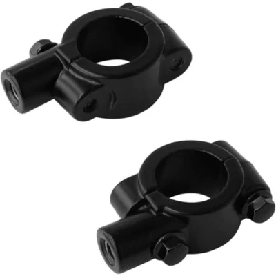 Image of Evermotor 2 Pcs 22mm(7/8 &quot;) Universal Handlebar Mirror Bracket 8mm Motorcycle Mount Holder (Black)