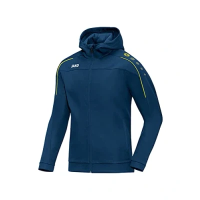 Image of Jako Basic Men&#039;s Classico Hooded Jacket, Men, Classico, nightblue/Citro, XX Large