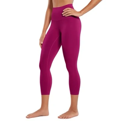 Image of CRZ Yoga Butterluxe 23&#039;&#039; High Waisted Capri Workout Leggings for Women Lounge Buttery Soft Pants Magenta Purple 16