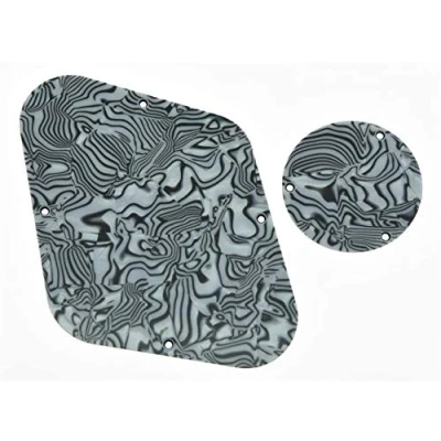 Image of Dopro Zebra Stripe LP Rear Control Plate Switch Cavity Cover For Epiphone Les Paul