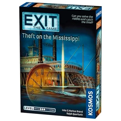 Image of Thames &amp; Kosmos EXIT: Theft on the Mississippi, Escape Room Card Game, Family Games For Game Night, Board Adults and Kids, 1 to 4 Players, Age 12+, Black