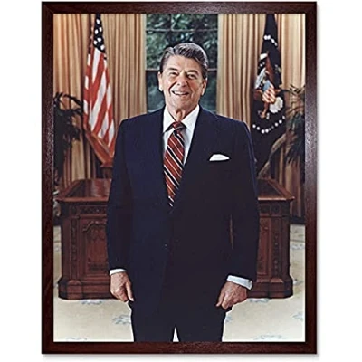Image of Offizielles Porträtfoto Präsident Ronald Reagan USA ungerahmt Wandkunstdruck, Poster Heimdekoration Premium