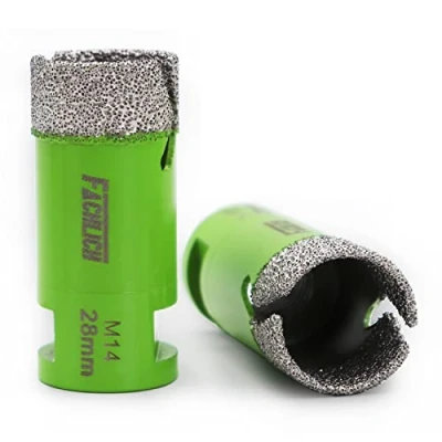 Image of FACHLICH Diamond Core Drill Bit,2pcs Diameter 28mm Thread M14,Vacuum Brazed Dry Wet Hole Saw for Porcelain Tile,Granite,Marble,Concrete,Masonry,Brick