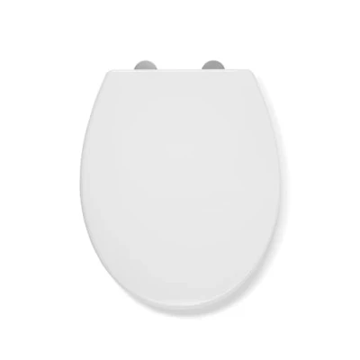 Image of Croydex Coniston Toilet Seat Eco Friendly Recycled Plastic, Anti Bacterial, Adjustable Hinges, Bright White, Soft Close with Quick Release Fits Standard Toilets,