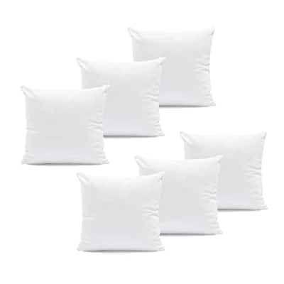 Image of Cushion Inner Pads (Pack of 6) 18 x (45cm 45cm) Pillow Insert Stuffer Fillers 100% Virgin Hollowfibre Filled Bounce Back Square Decorative Sham for Sofa Couch