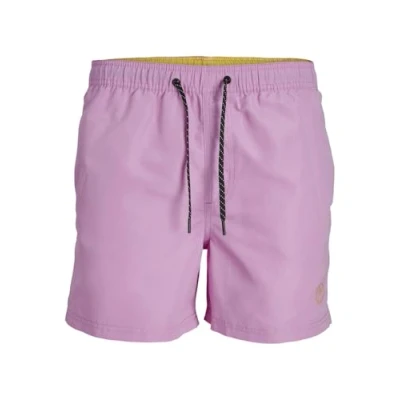 Image of JACK &amp; JONES Men&#039;s Jpstfiji Jjswim Solid Sn Ly Swimming Shorts, Cyclamen, S