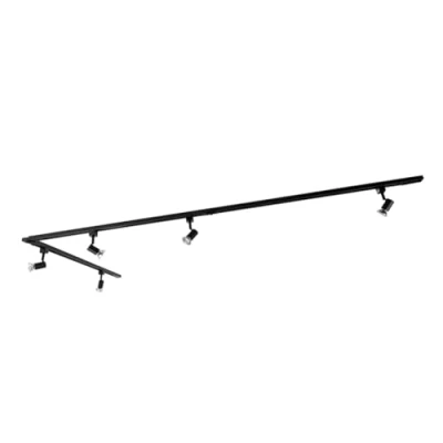 Image of Qazqa Modern Rail System with 5 Spotbar I Spotlight Ceiling Bars 1 Phase Black Jeany Suitable for LED GU10 Way Light Steel Surface Mounted spotway