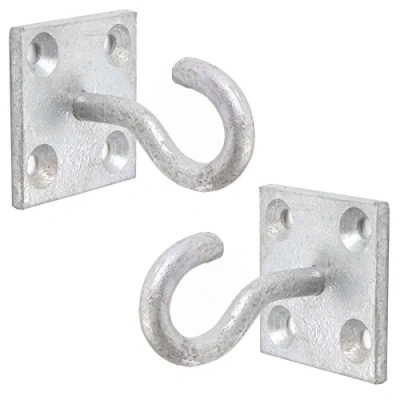 Image of 2X 50mm Galvanised Hooks On Plates