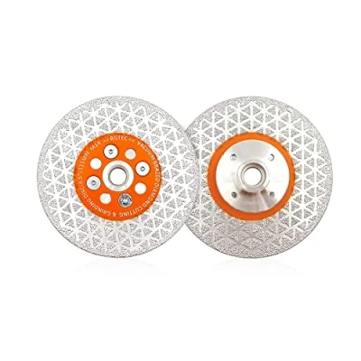 Image of BGTEC Diamond Cutting Grinding Blade,2pcs 4.5 Inch/115MM Double Sided Vacuum Brazed Disc Beveling Shaping for Porcelain Tiles,Granite,Marble,Concrete with M14 Thread