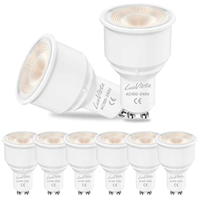 Image of Luxvista GU10 LED Spotlight Bulbs, Non dimmable 9W Long Neck Light Bulbs (80W Halogen Equivalent) Warm White 3000K, 9 Watt Ceiling (8 Pack)