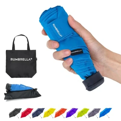 Image of RUMBRELLA 43in Mini Travel Umbrella, UV Pocket Portable Compact Folding Small Light Weight Waterproof Brolly, Rain and Sun Umbrellas （Royal Blue）