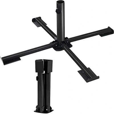 Image of Crystals® Large Metal Foldable Cross Parasol Base Stand Patio Garden Umbrella Sun Shade by