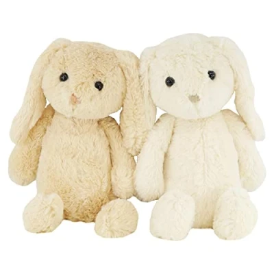 Image of Plush Super Soft Rabbit Cuddly Toy Seated Bunny Stuffed Pet Farm Animal (Cream/Beige)