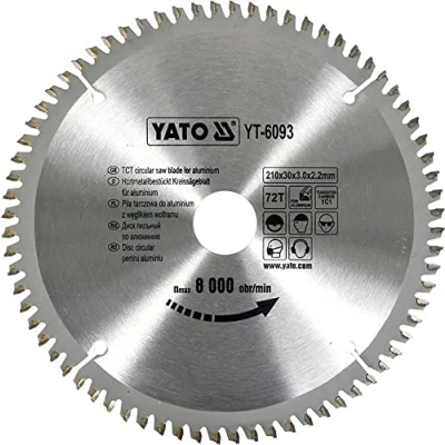 Image of HM Saw Blade 210 x 30 TFZ, 72 Teeth for Aluminium, Plastic, Non Ferrous Metal